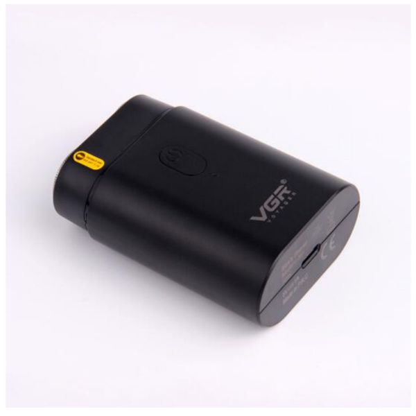 ماشین اصلاح موی صورت وی جی ار مدل 341، طراحی ارگونومیک، منبع انرژی با باتری، تکنولوژی اصلاح به صورت برش چرخشی، مدت زمان شارژ 60