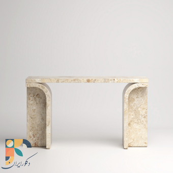 "کنسول سنگی مجسمه‌وارAlmaسنگ تراورتن با طراحی یونانی، اثری هنری و منحصربه‌فرد"