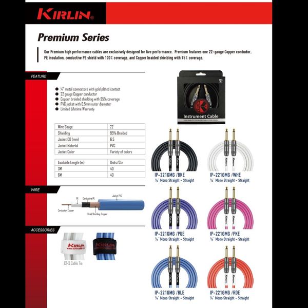 KIRLIN CABLE IP-221/6M (1/4 MONO STRAGHT)