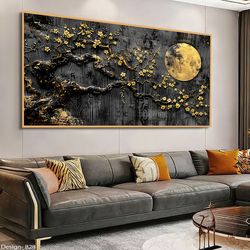تابلو طرح دکوراتیو مدرن مدل درخت کد 828 فریم طلایی