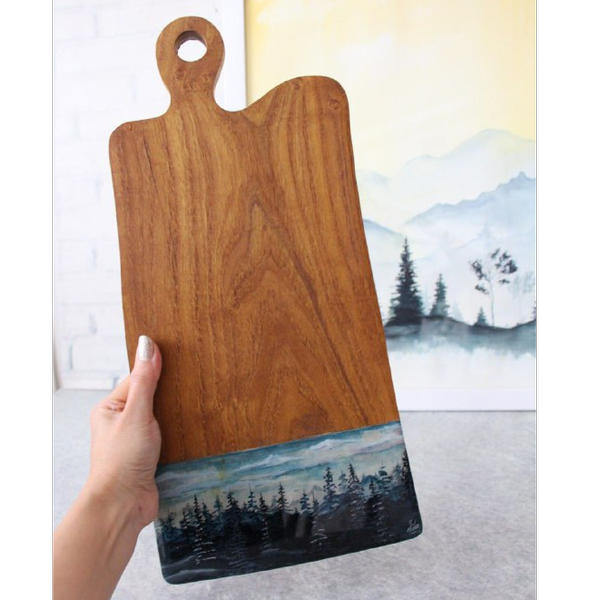 تخته سرو چوب طبیعی مدل زمستان