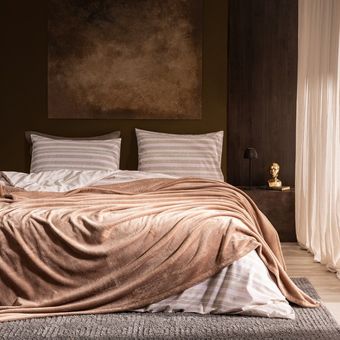 سرویس روتختی مادام کوکو مدل Darvell Çift Kişilik Battaniye Seti - Bejدو نفره 5 تکه