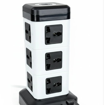 چندراهی برق 12 خانه مدل T3U | مجهز به وایرلس شارژر، 2 پورت USB، یک پورت Type‑C و توان 2500 وات