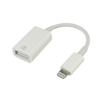 مبدل USB به لایتنینگ مدل JH-0514 با کانکتور فلزی، کابل 10 سانتی‌متری TPE و استاندارد CE/FCC/ROHS