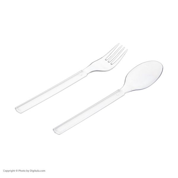 قاشق و چنگال یکبار مصرف مدل مجلسی بسته 50 عددی