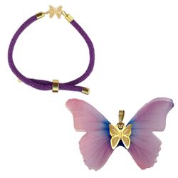 نیم ست طلا 18 عیار زنانه گالری صادقی مدل پروانه پارچه ای کد B18