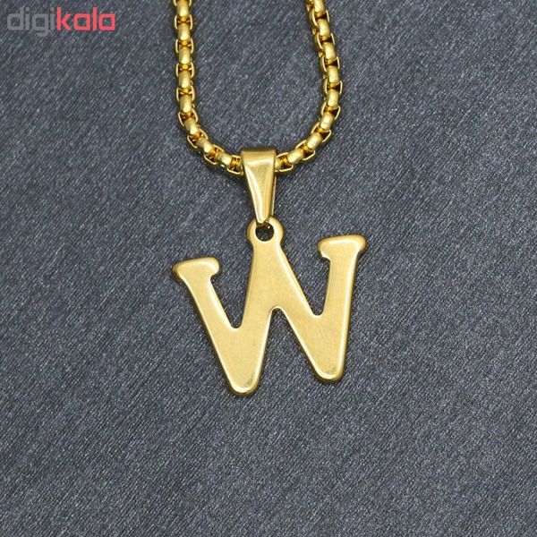 گردنبند مردانه طرح حرف W کد h07
