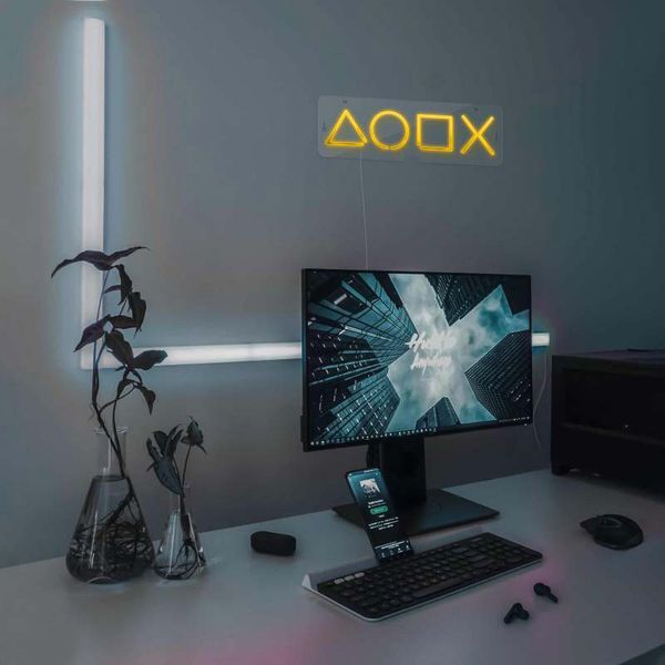 چراغ نئونی دیواری آرن تیم طرح آیکون دسته پلی استیشن کد3