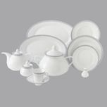 سرویس غذاخوری 108 پارچه 12 نفر چینی زرین ایران مدل وایت رز سری شهرزاد درجه یک