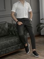 پیراهن لینن سفید آستین کوتاه sh116