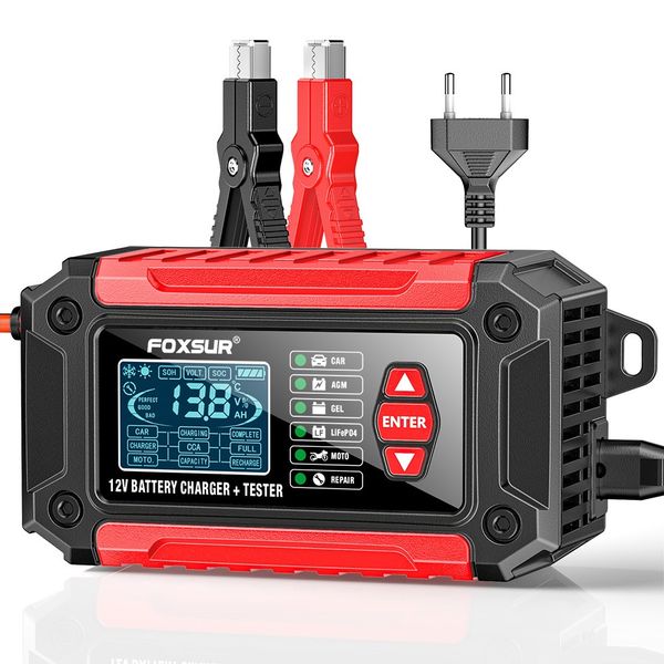 شارژر و تستر باتری خودرو فاکسسور مدل SMART-2IN1-12V6A گارانتی