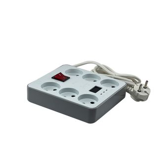 محافظ برق دیجیتال کامپیوتر و صوتی تصویری 6 خانه تیراژه M106 با کابل 1.8 متری