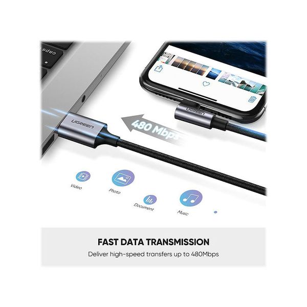 کابل تبدیل USB به لایتنینگ یوگرین مدل US299 طول 1 متر