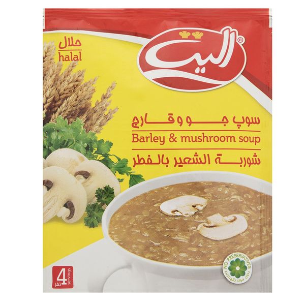 سوپ نیمه آماده جو و قارچ الیت مقدار 65 گرم باکس 12عددی