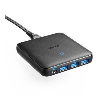 شارژر رومیزی 4 پورت انکر مدل Atom III PowerPort A2045 65W با 3 پورت USB-A و 1 پورت USB-C