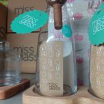 آبلیموخوری میس گلس مدل پایه چوبی کد HS1 مجموعه 2 عددی