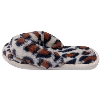 دمپایی روفرشی مدل مخمل پلنگی انگشتی