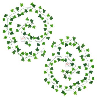 گل مصنوعی جُرجُرگل مدل ریسه برگ نخی پاپیتال لمسی بسته 2 عددی