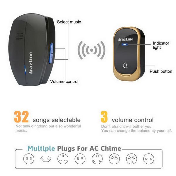 زنگ بی سیم زوگین کد B مدل CC27 مجموعه 3 عددی