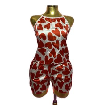 تاپ وشرت ساتن طرح قلب