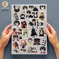 استیکر پک بدون برش انیمه سگ های ولگرد بانگو (Bungo Stray Dogs) - شیت برچسب A4 و A5 - کد 01