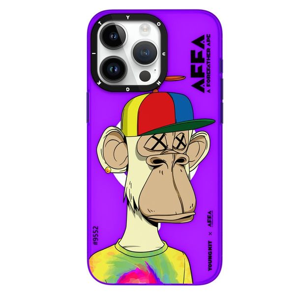 قاب iphone 15Promax برند یانگ کیت بنفش youngkit funny boredApe series