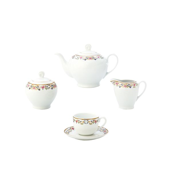 سرویس غذاخوری 102 پارچه چینی زرین ایران سری ایتالیا اف مدل Golestan درجه یک