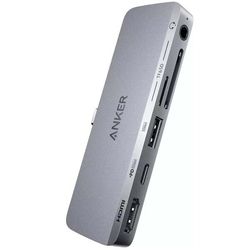 هاب 6 پورت Type-C آیپد انکر A8363HA1 با پورت Type-C و USB 3.0 و AUX و HDMI و کارت حافظه