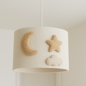 لوستر و آباژور مکرومه ابر و ماه و ستاره