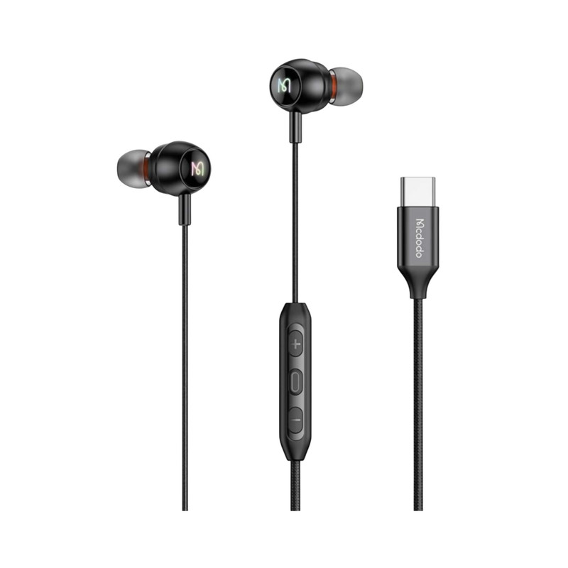 هندزفری باسیم Type-C مک دودو مدل HP-583 RGB طول 1.2 متر