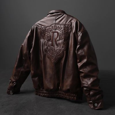 جکت چرم گل دوزی Retro