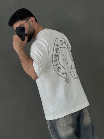 تیشرت دو نخ R سفید