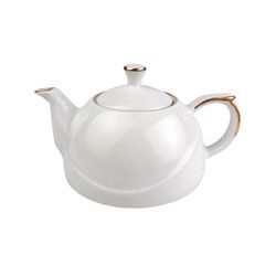 قوری چینی لورین مدل بهار ساده خط طلا کد 701