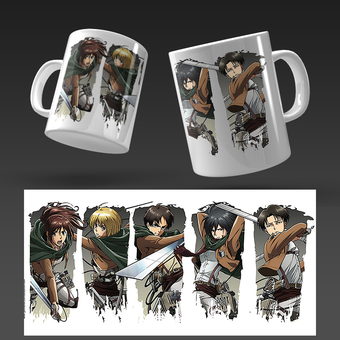 ماگ اتک آن تایتانز(حمله به تایتان ها) کد 01 (معمولی ، مشکی ، حرارتی) Attack On Titans