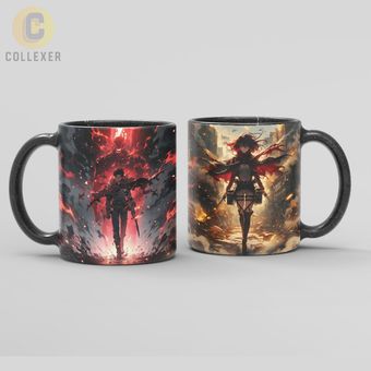 ماگ انیمه اتک آن تایتان (Attack On Titan) کد 17 (معمولی ، مشکی ، حرارتی)