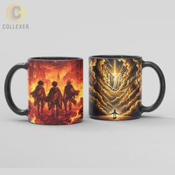 ماگ انیمه اتک آن تایتان (Attack On Titan) کد 19 (معمولی ، مشکی ، حرارتی)