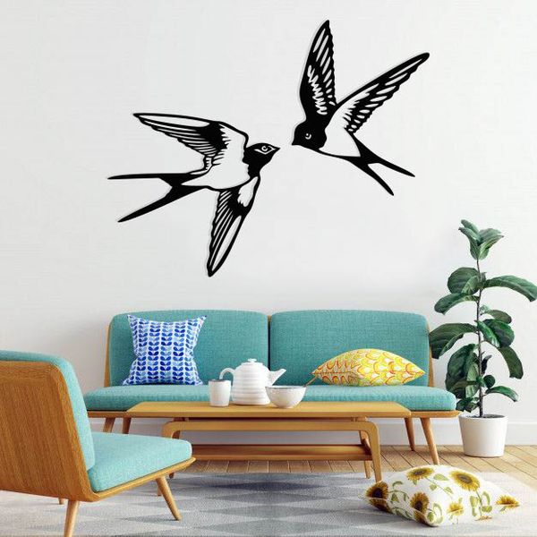 استیکر دیواری طرح پرنده کد 04 مجموعه 2 عددی