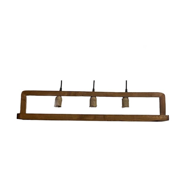 لوستر سه شعله مدل چوبی کد 080