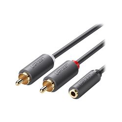 کابل 2 به 1 صدا RCA نر به 3.5 میلی متر ماده یوگرین مدل AV102-10588 طول 1 متر