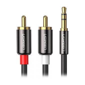 کابل 1 به 2 صدا 3.5 میلی متر نر به RCA نر یوگرین مدل AV116-10583 طول 1.5 متر