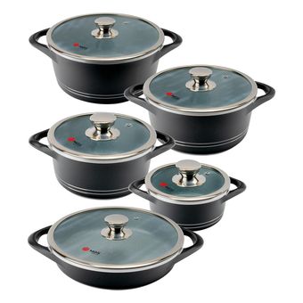 سرویس قابلمه و تابه استیل 10 پارچه ام جی اس مدل ایتالیا B کد IB1019