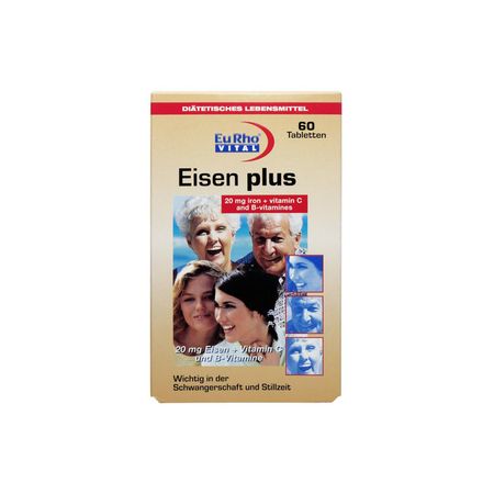 قرص آیزن پلاس یورو ویتال بسته 60 عددی