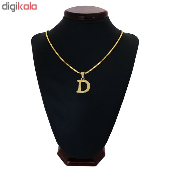 گردنبند مردانه طرح حرف D کد h012