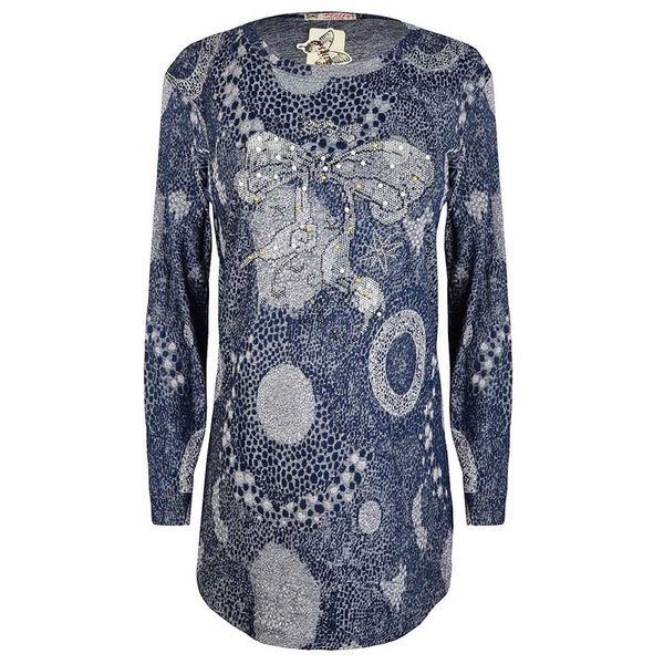 تونیک زنانه مدل 256003014 ژاکارد رنگ سرمه ای