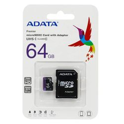 رم میکرو 64 گیگ ای دیتا Adata Premier U1 C10 80MB/s + خشاب