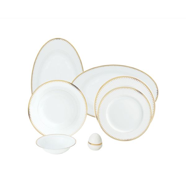 سرویس غذاخوری 28 پارچه چینی زرین ایران مدل ایتالیا اف سپیدار درجه یک