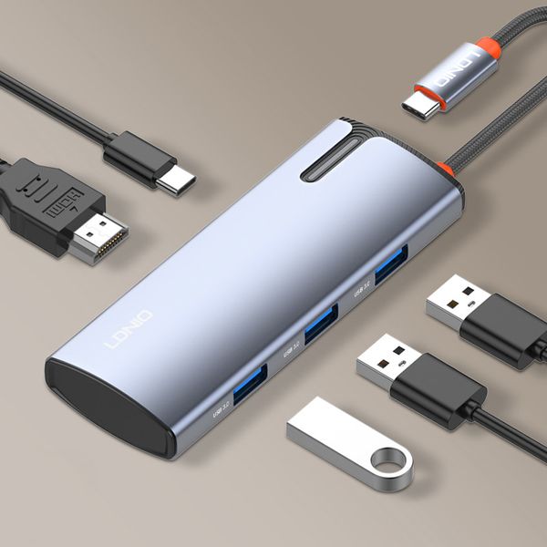 هاب 5 پورت USB-C الدینیو مدل DS-15H