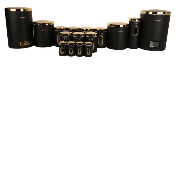 سرویس آشپزخانه 17 پارچه مشکی درب طلایی آرتیستون