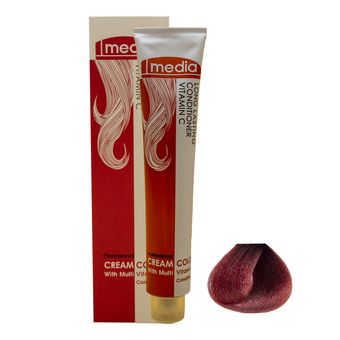 رنگ مو مدیا سری آلبالویی شماره 7.55 حجم 100 میلی لیتر رنگ آلبالویی روشن