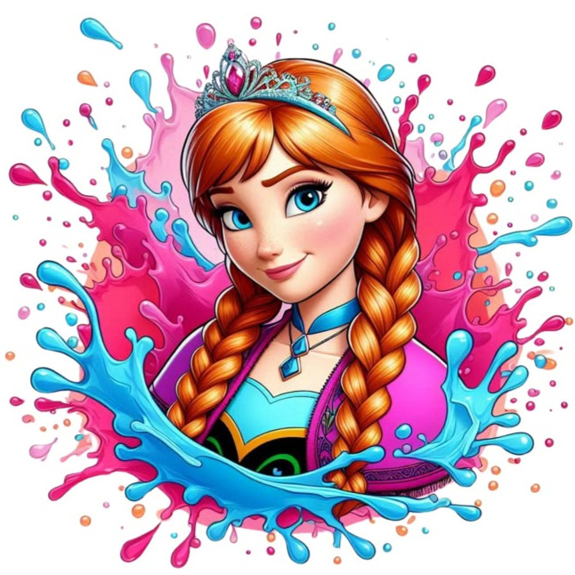 برچسب اتویی لباس یا استیکر حرارتی DTF طرح آنا و السا